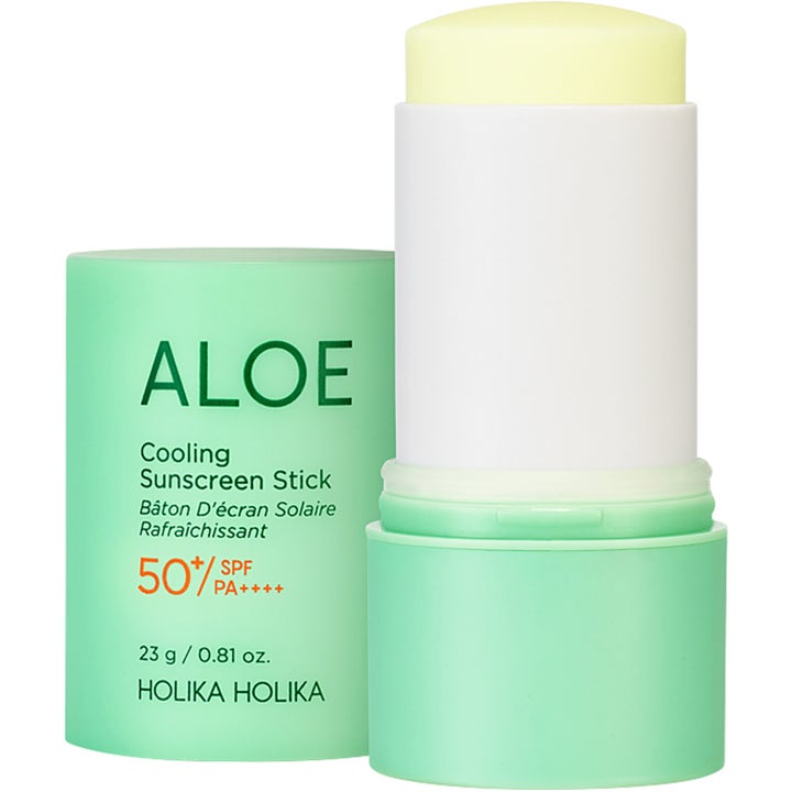 Holika Holika Aloe Cooling Sunscreen Stick 23 g kjølende solkrem i lysegrønn stift med SPF 50 for ansiktet