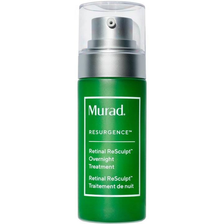 Murad Retinal ReSculpt Overnight Treatment 30 ml nattkrem i grønn flaske med sølvpumpe og klart lokk