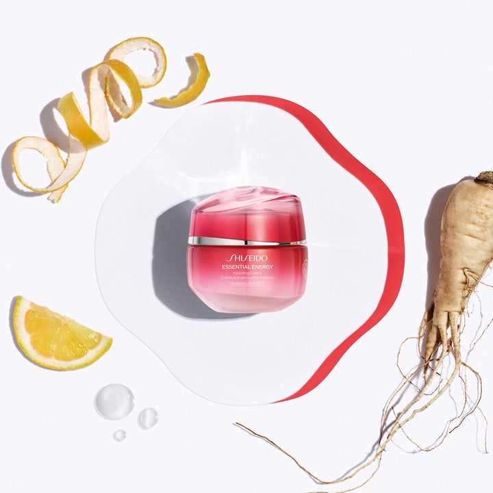 Shiseido Essential Energy Hydrating Cream 50 ml fuktighetsgivende ansiktskrem i rosa krukke med sitrus og ginseng