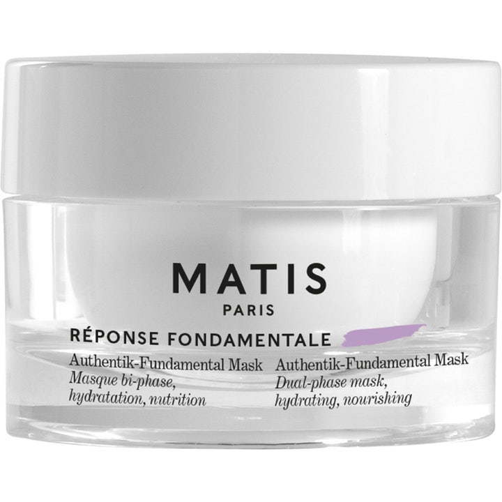 Matis Réponse Fondamentale Authentik-Fundamental Mask 50 ml nærende ansiktsmaske i en klar glasskrukke med hvitt lokk