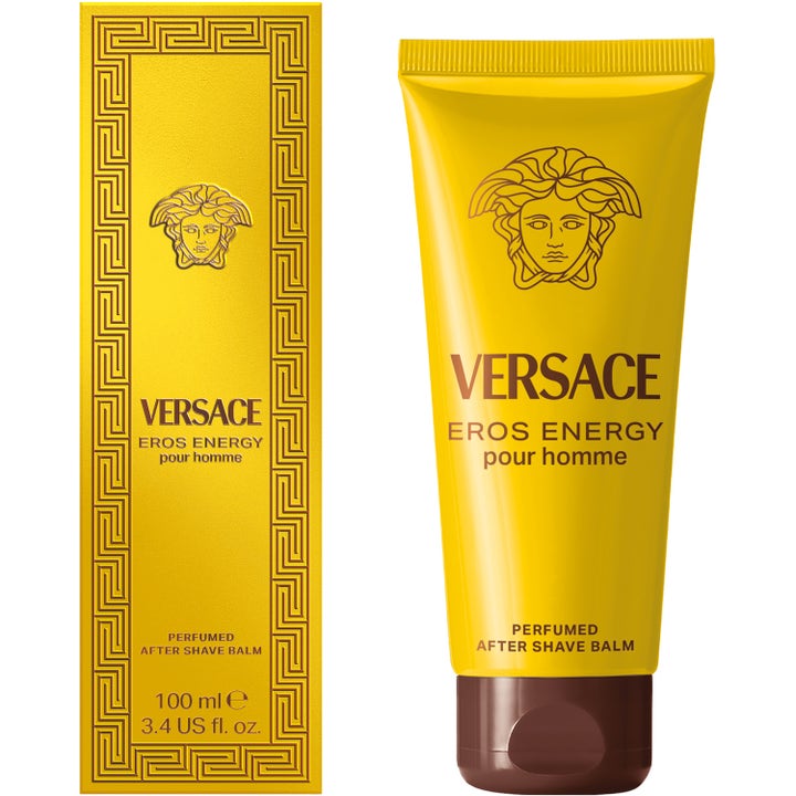 Versace Eros Energy After Shave Balm 100 ml beroligende aftershave i gul tube med matchende eske