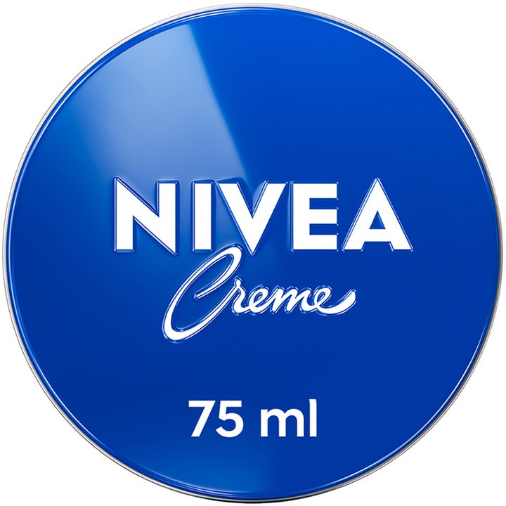 Nivea Creme 75 ml fuktighetsgivende hudkrem som gir myk hud i en ikonisk rund blå metallboks med hvit logo