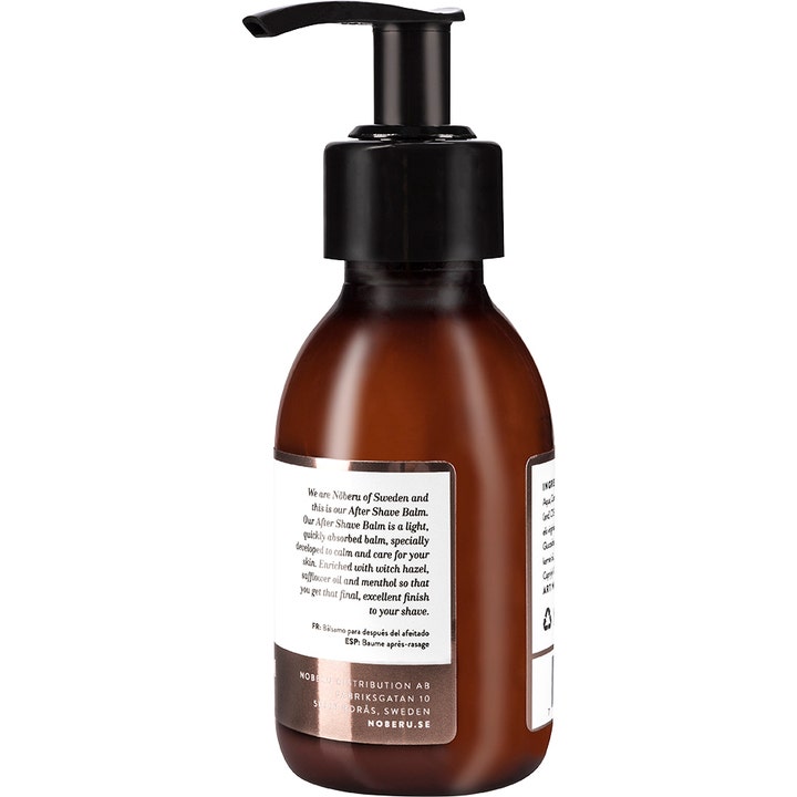 Nõberu Stockholm Face & After Shave Balm Tobacco Vanilla 50 ml beroligende aftershave i brun flaske med svart pumpe