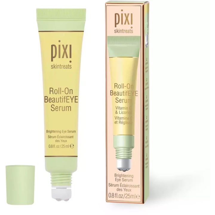 Pixi Roll-On BeautifEYE Serum 25 ml opplysende øyeserum med vitamin C i gul tube med trippel roll-on applikator