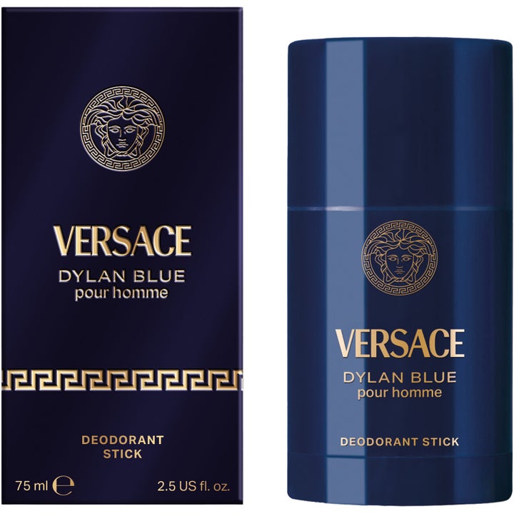 Versace Pour Homme Dylan Blue 75 ml deostick i dyp blå hylse og eske med ikonisk Medusa-logo i gull