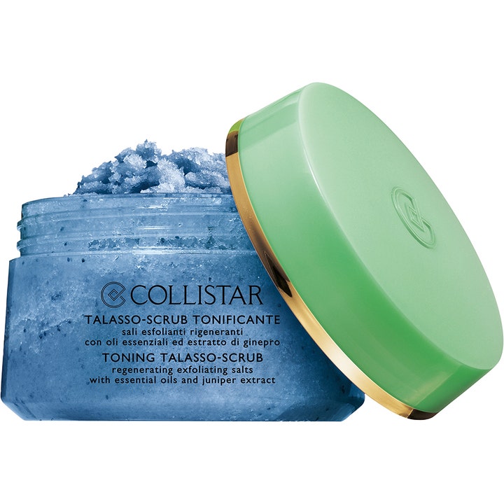 Collistar Toning Talasso-Scrub 700 g kroppsskrubb med blått salt og grønt lokk som gir energi