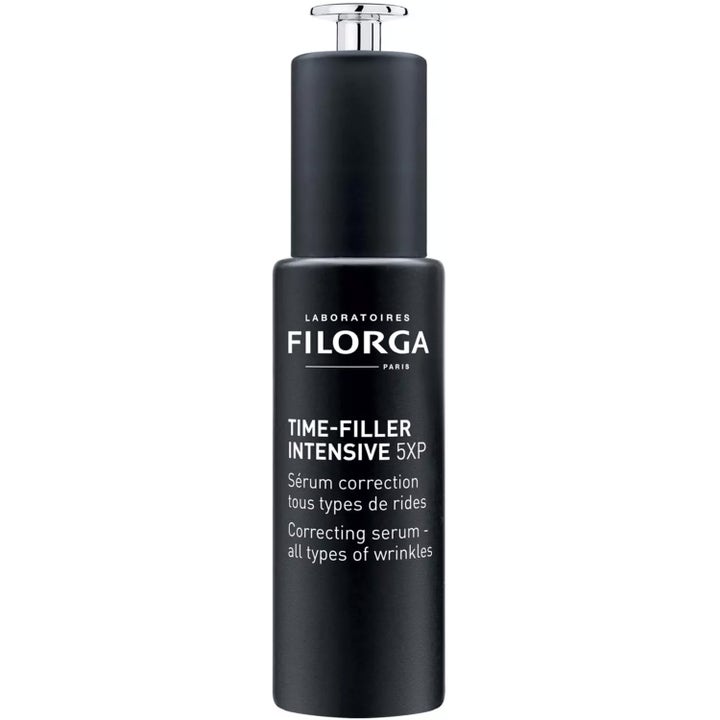 Filorga Time-Filler Intensive 5XP 30 ml rynkekorrigerende serum som glatter ut huden i matt sort flaske