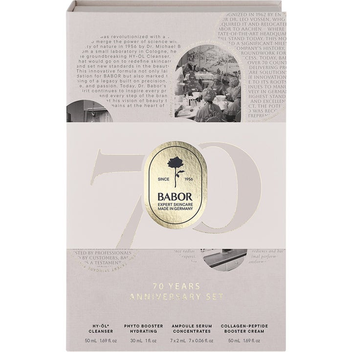 Babor 70 Anniversary Set 144 ml fuktighetsgivende hudpleiesett i elegant beige eske med gullrose og detaljer