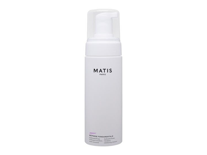 Matis Réponse Fondamentale Authentik-Foam 150 ml ansiktsrens som gir klarere hud i hvit pumpeflaske med gjennomsiktig kork
