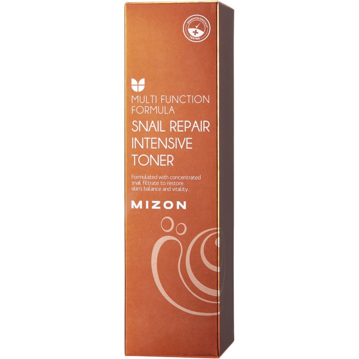 Mizon Snail Repair Intensive Toner 100 ml toner med snigelslim som gir vitalitet i bronsefarget eske