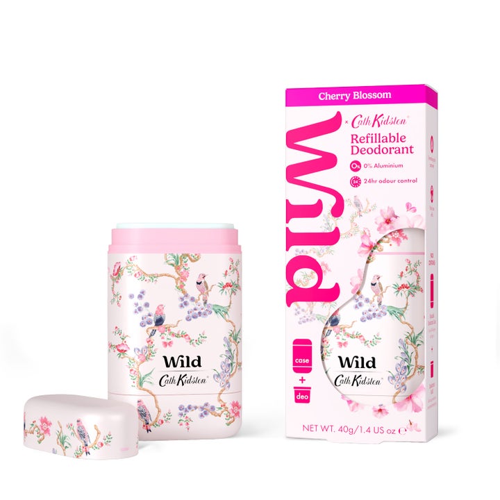 Wild Cath Kidston Cherry Blossom 40g refillbar deodorant i hylse med blomster og fugler