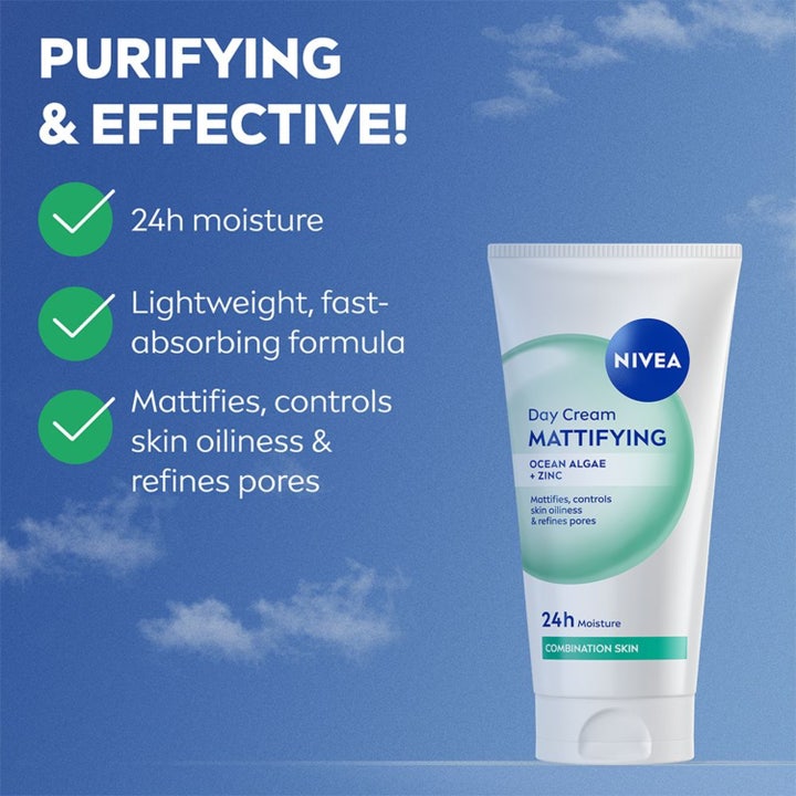 NIVEA Mattifying Day Cream 50 ml mattende dagkrem i tube med sink som gir fuktighet og kontrollerer fet hud