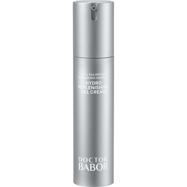 Doctor Babor Hydro Replenishing Gel Cream 50ml fuktighetskrem med hyaluronsyre i en stilren sølvfarget pumpeflaske