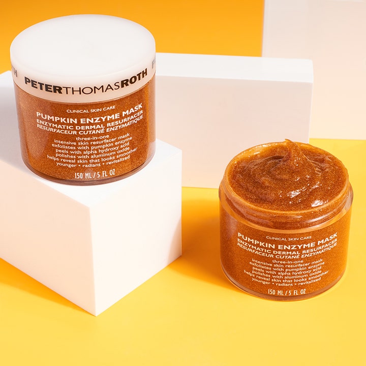 Peter Thomas Roth Pumpkin Enzyme Mask 150 ml eksfolierende ansiktsmaske med oransje kornete tekstur i krukke