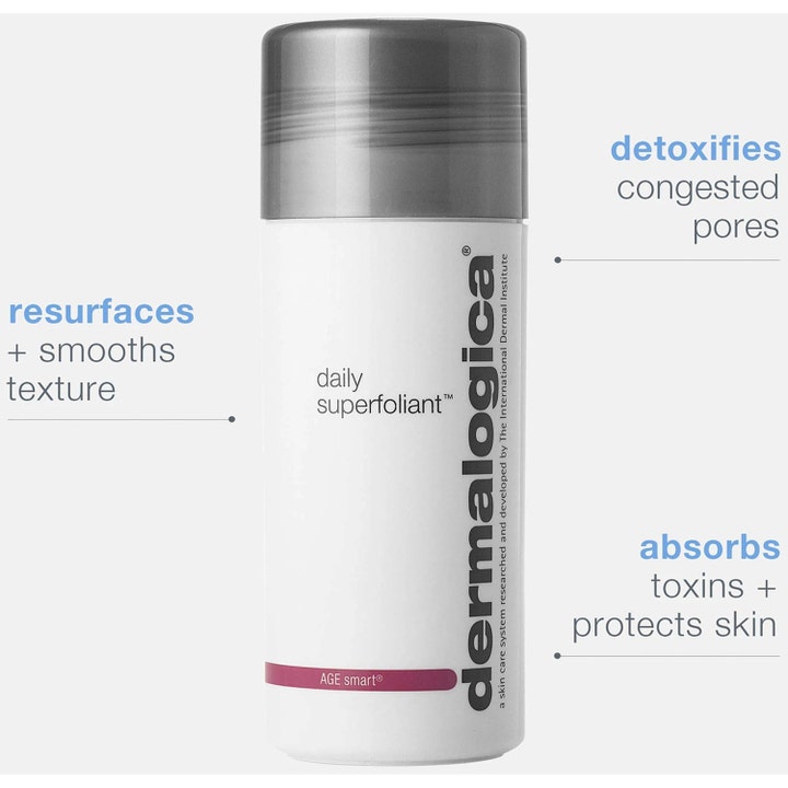 Dermalogica Daily Superfoliant 13 g ansiktspeeling i hvit boks som renser porer og gir en glattere hudtekstur.