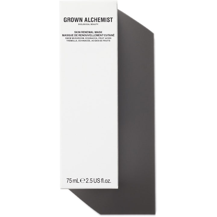 Grown Alchemist Skin Renewal Mask 75 ml ansiktsmaske i hvit eske med fruktsyrer som gir huden ny glød