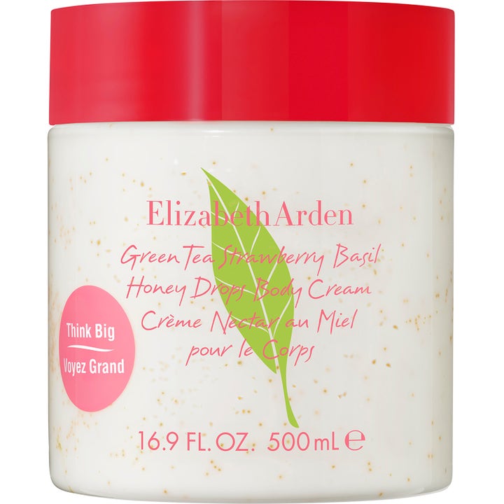 Elizabeth Arden Green Tea Strawberry Basil Honey Drops Body Cream 500 ml i hvit krukke med rødt lokk