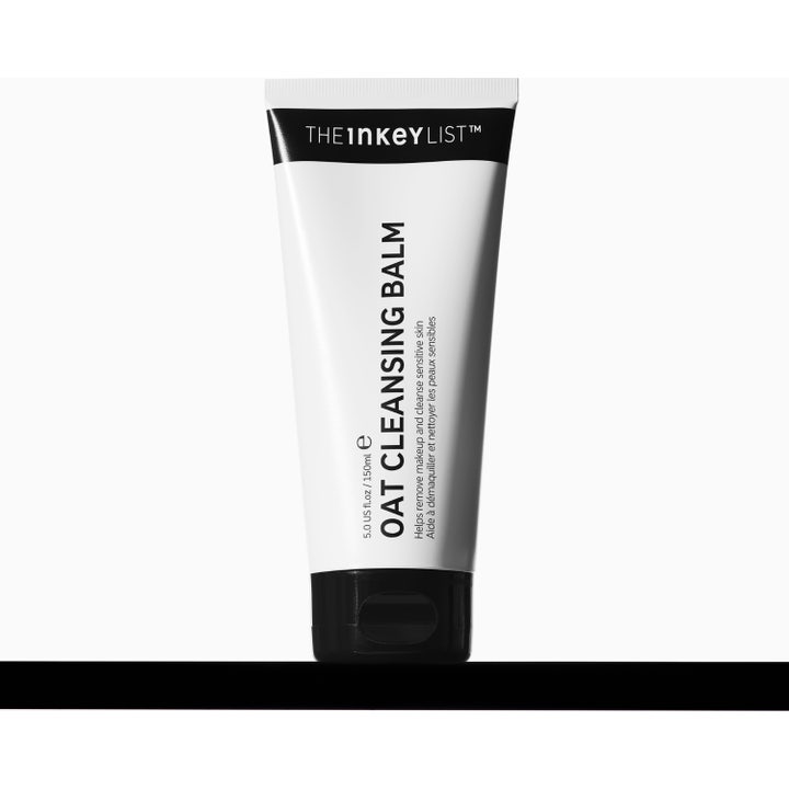 The INKEY List Oat Cleansing Balm 150 ml beroligende ansiktsrens i hvit og svart tube med tilhørende eske