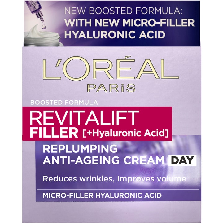 L'Oréal Paris Revitalift Filler 50 ml anti-ageing dagkrem med hyaluronsyre og fuktighetsgivende formel