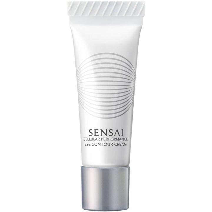 Sensai Cellular Performance Eye Contour Cream hvit tube med sølvkork som gir fuktighetsgivende øyepleie
