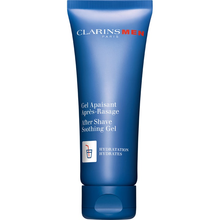 Clarins Men After Shave Soothing Gel 75 ml beroligende gel i blå tube som gir fuktighet etter barbering.