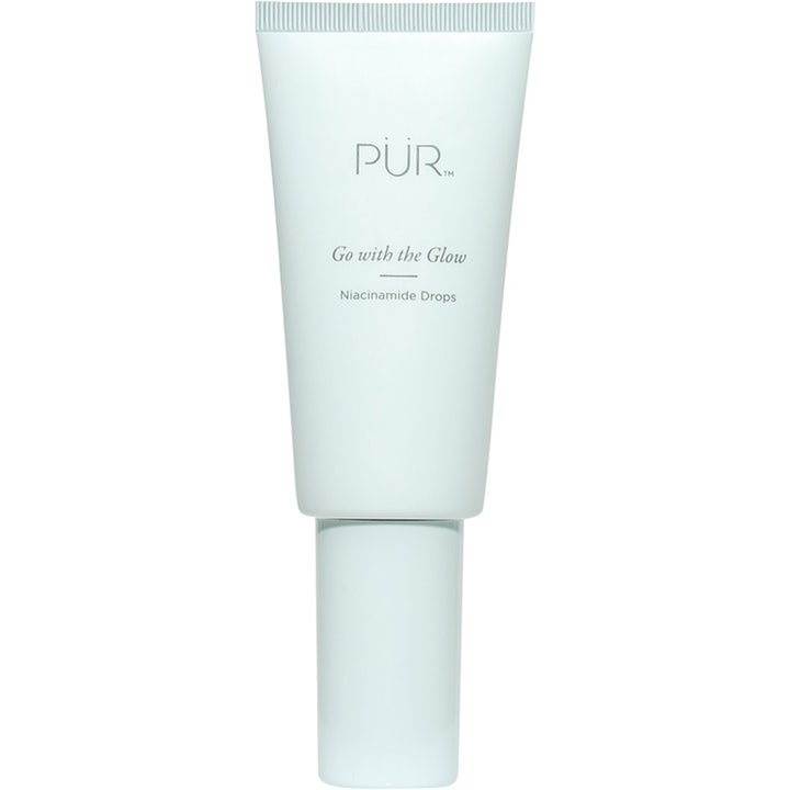 PÜR Go with the Glow Niacinamide Drops 30ml glødgivende ansiktsserum i en minimalistisk lysegrønn tube