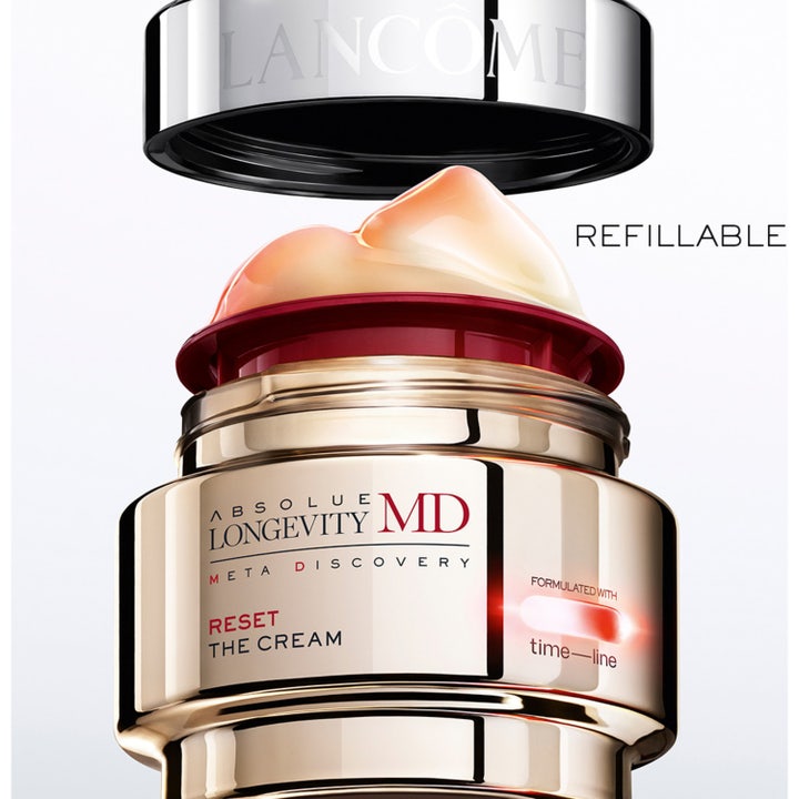 Lancôme Absolue Longevity MD Reset The Cream 50 ml fornyende dagkrem i gullkrukke med fyldig tekstur og refill