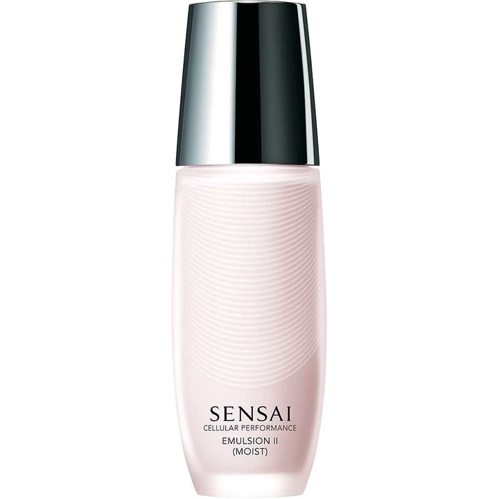 Sensai Cellular Performance Emulsion II Moist 100ml fuktighetsgivende ansiktsemulsjon i lys rosa flaske med sølvkork