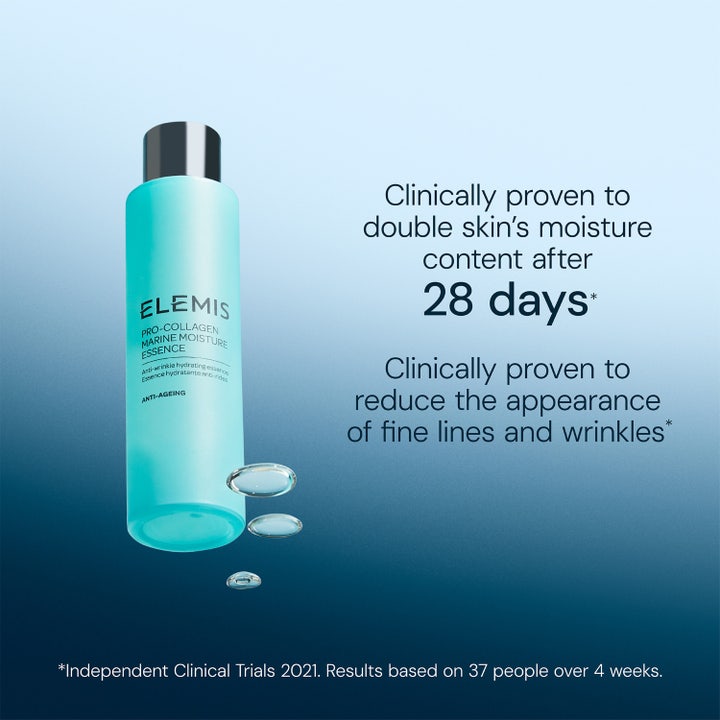 Elemis Pro-Collagen Marine Moisture Essence 100 ml fuktighetsgivende ansiktsvann i turkis flaske