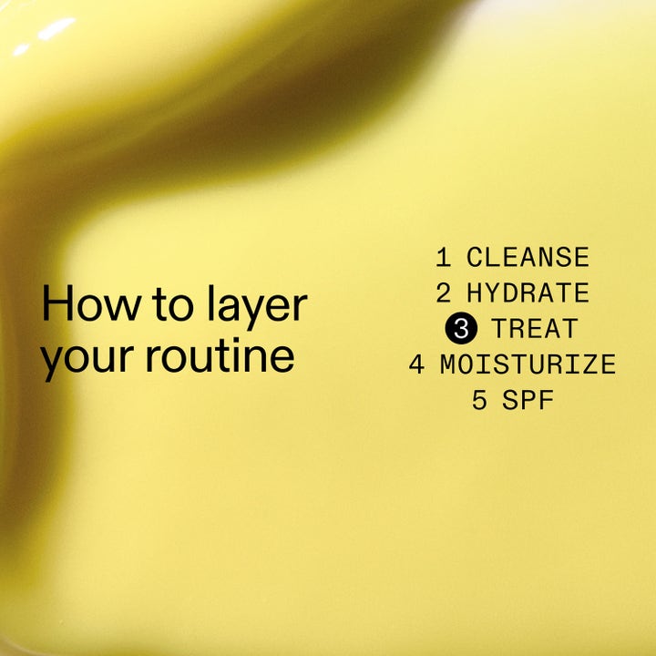 The INKEY List Advanced Retinal Serum 15 ml med retinol viser rutineguide steg tre Treat på gul tekstur