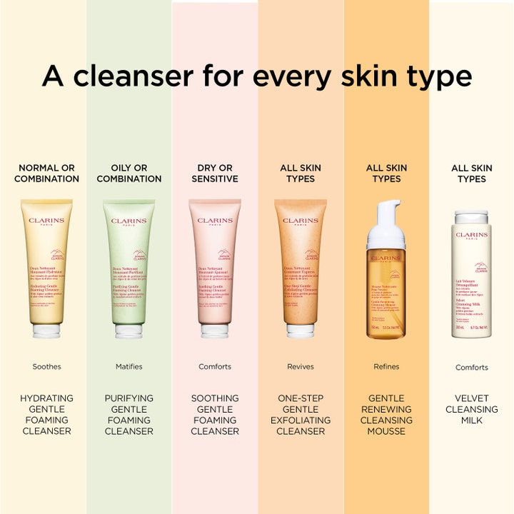 Clarins Purifying Gentle Foaming Cleanser 125 ml mattende ansiktsrens i lysegrønn tube for fet hud