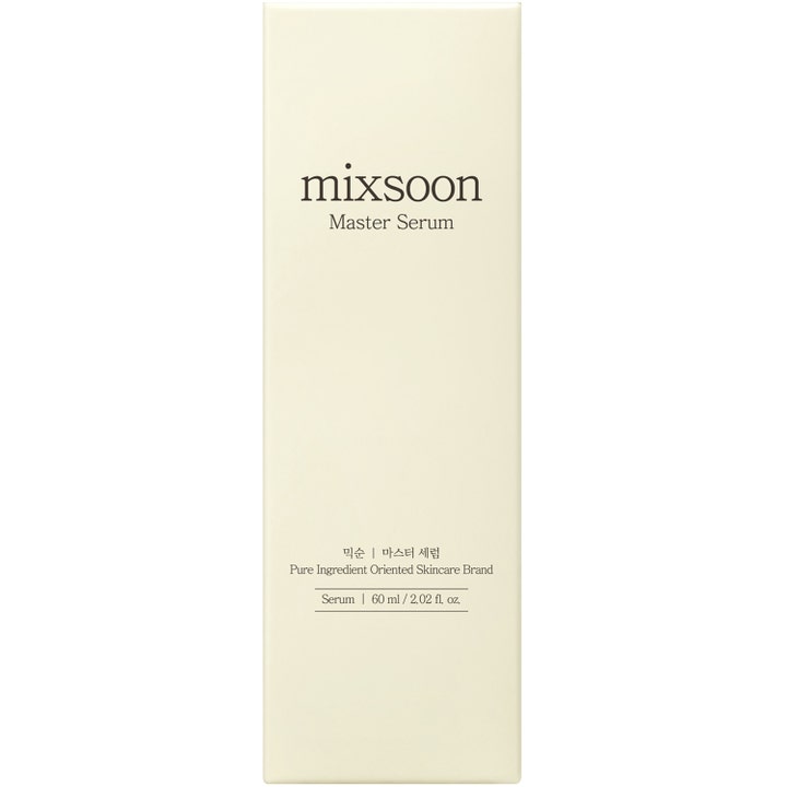 Mixsoon Master Serum 60 ml fuktighetsgivende ansiktsserum i en minimalistisk kremhvit ytterforpakning