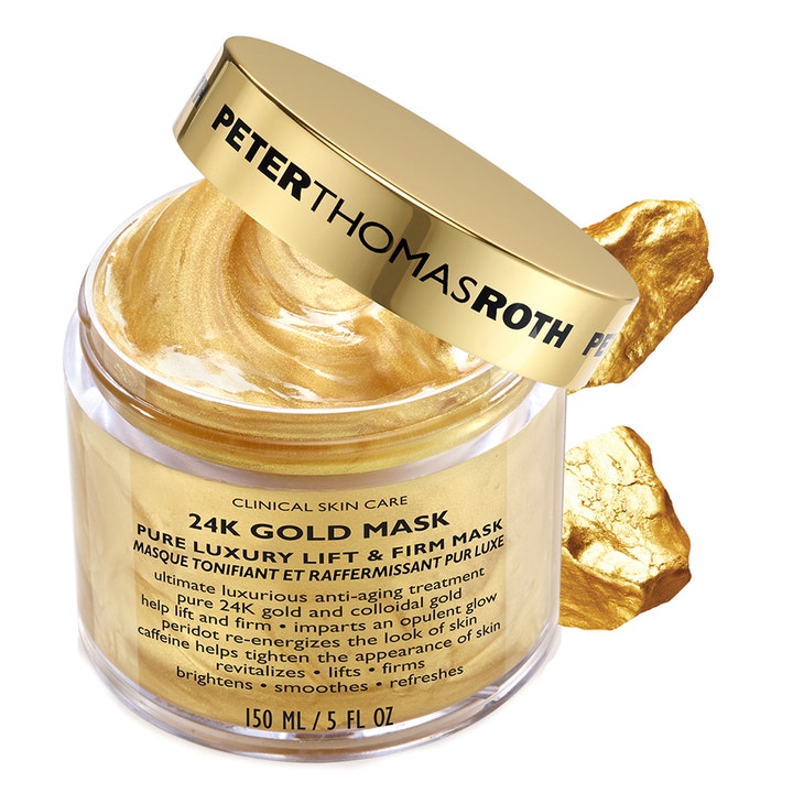 Peter Thomas Roth 24k Gold Mask 150 ml ansiktsmaske med skimrende gullfarget tekstur i krukke med gullokk.
