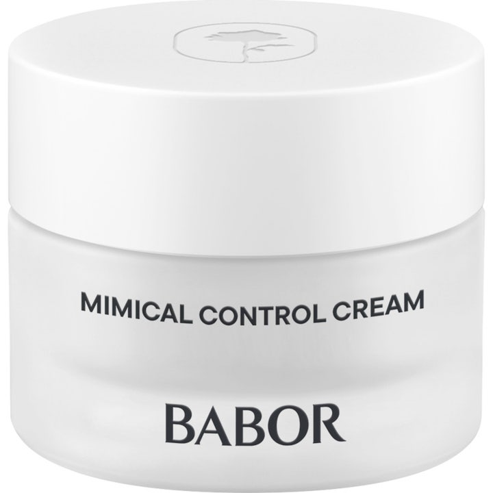 Babor Mimical Control Cream 50 ml utglattende ansiktskrem i hvit frostet glasskrukke med hvitt lokk og sort skrift