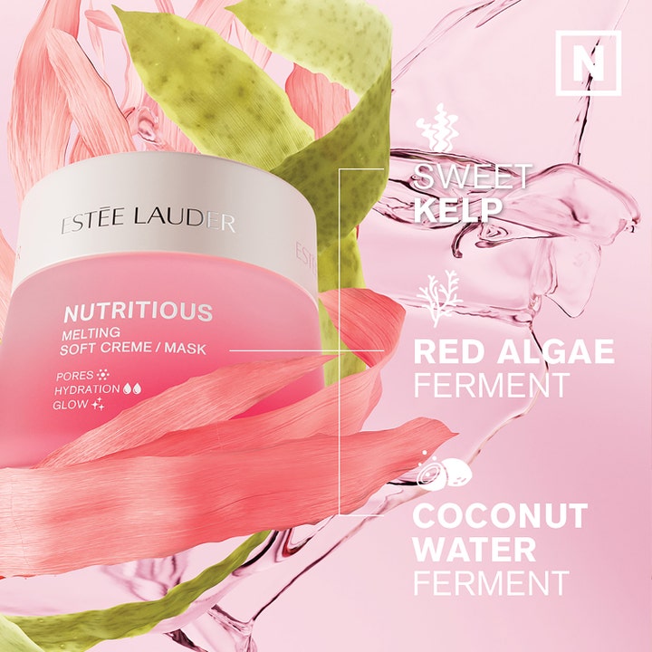 Estée Lauder Nutritious Melting Soft Cream And Mask 50 ml ansiktsmaske gir glød med søt tare og rød alge.