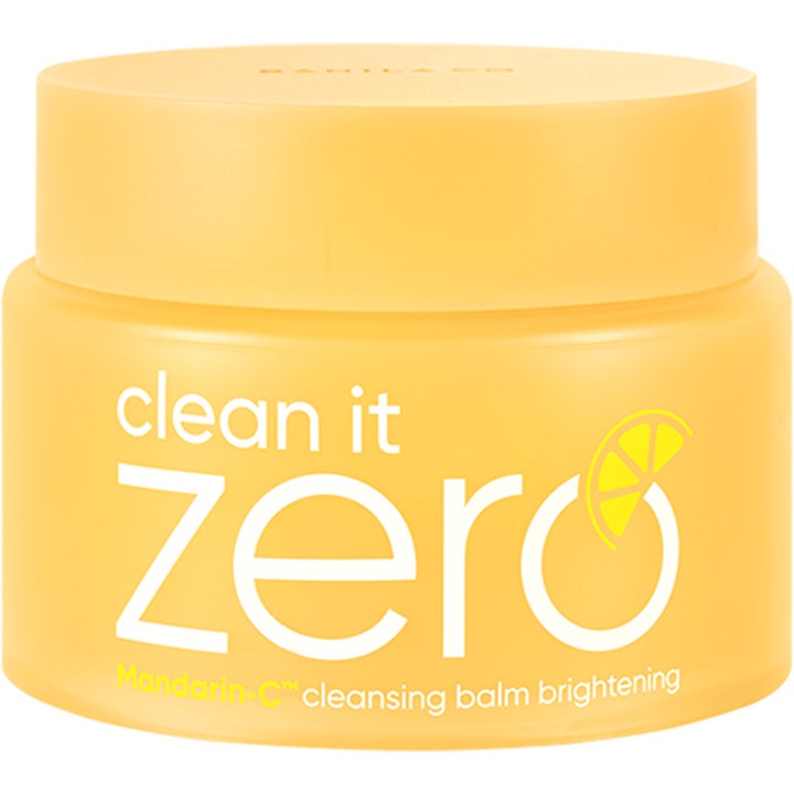 Banila Co Clean It Zero Mandarin-C 100ml rensebalm gir glød i en gul krukke med hvit tekst og illustrert sitrusskive