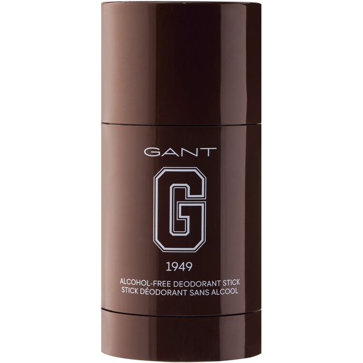 GANT 1949 alkoholfri deodorant stick mot lukt i en dyp brun beholder med hvit grafisk logo og tekst.