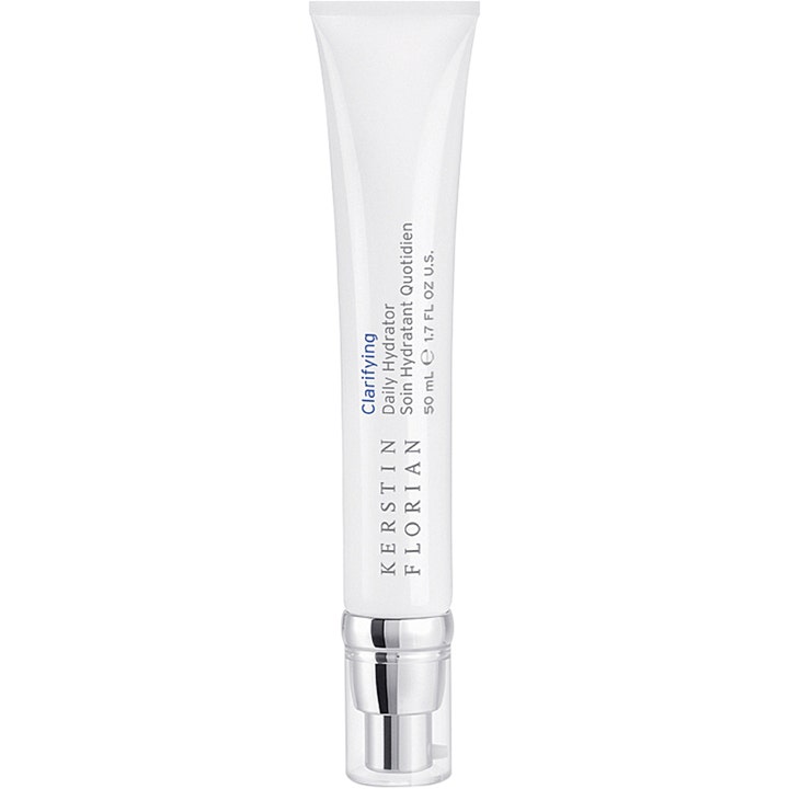 Kerstin Florian Clarifying Daily Hydrator 50 ml ansiktskrem som gir klarere hud i hvit tube med sølvpumpe