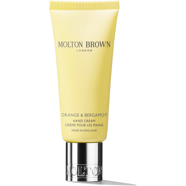 Molton Brown Orange & Bergamot Hand Cream fuktighetsgivende håndkrem i lysegul tube med sølvfarget kork.