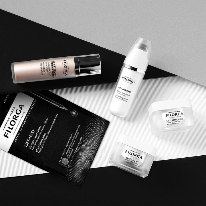 Filorga Lifting & Firming Set med Lift-Mask og hudpleieprodukter som gir huden et løft og fornyet glød.