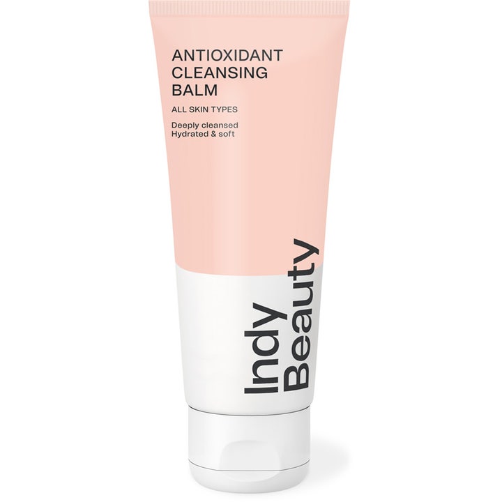 Indy Beauty Antioxidant Cleansing Balm 100 ml rensende ansiktsbalm i ferskenfarget og hvit tube.