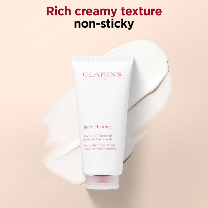 Clarins Body Firming Extra-Firming Cream 200 ml i hvit tube med fyldig kremet tekstur som strammer opp huden