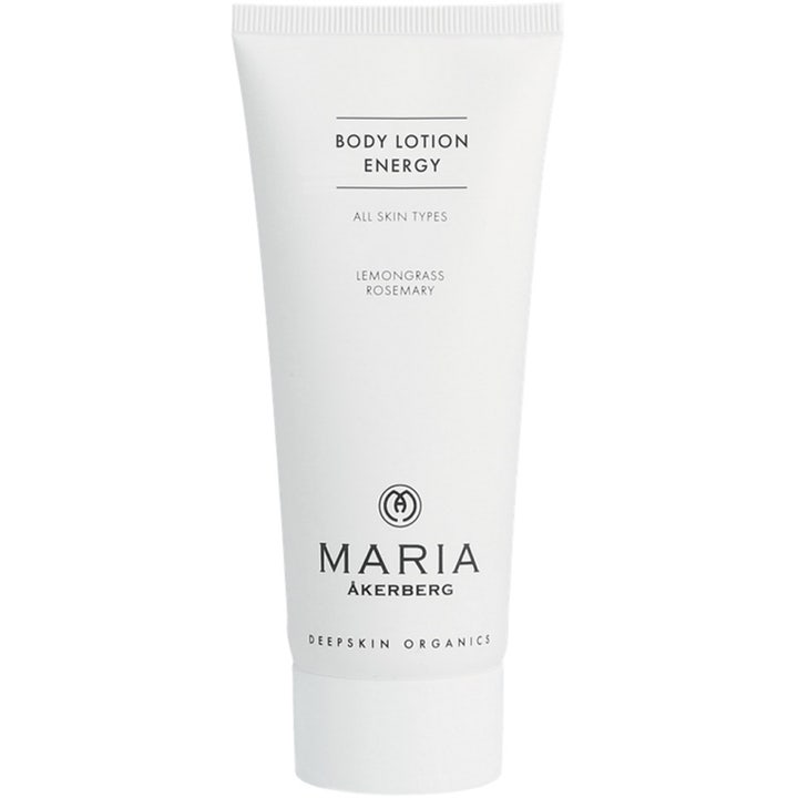 Maria Åkerberg Body Lotion Energy energigivende bodylotion i hvit tube som frisker opp med sitrongress og rosmarin.