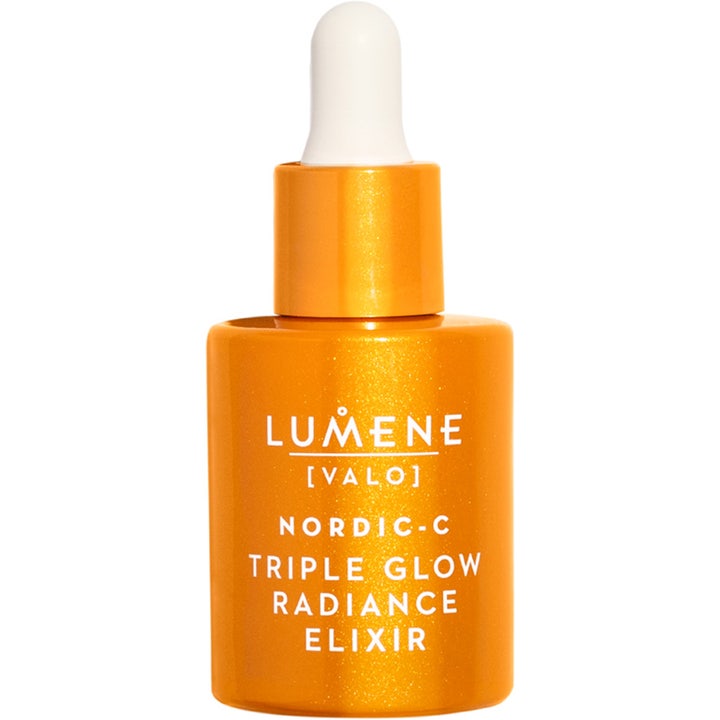 Lumene Nordic-C Triple Glow Radiance Elixir 30 ml glødgivende ansiktsserum i oransje glassflaske med pipette