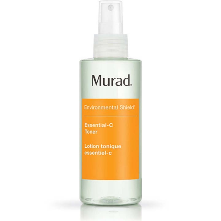 Murad Environmental Shield Essential-C Toner 180ml forfriskende ansiktstoner i klar flaske med oransje etikett og spraypumpe