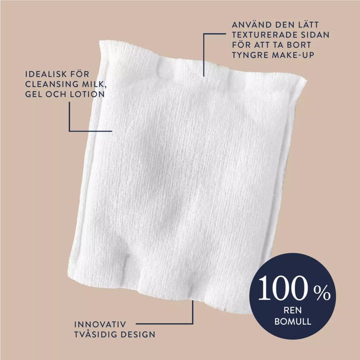 Topz Premium The Cleansing Pad 40 stk tosidig rensepad i bomull med en lett teksturert overflate for ansiktsrens.