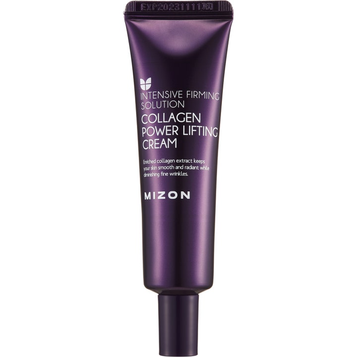Mizon Collagen Power Lifting Cream 35 ml oppstrammende ansiktskrem som reduserer rynker i lilla metallisk tube