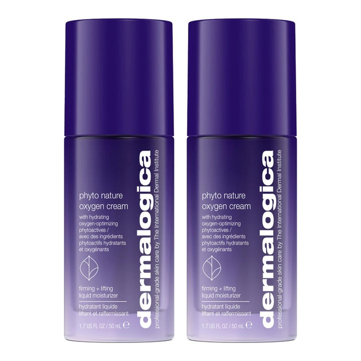 Dermalogica Phyto Nature Oxygen Cream 50 ml oppstrammende fuktighetskrem i to lilla flasker med hvit skrift.