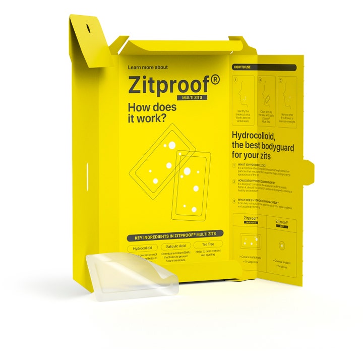 Niche Beauty Lab Acnemy Zitproof Multizits 10 stk XL kviseplaster i gul eske som pleier urenheter med salisylsyre