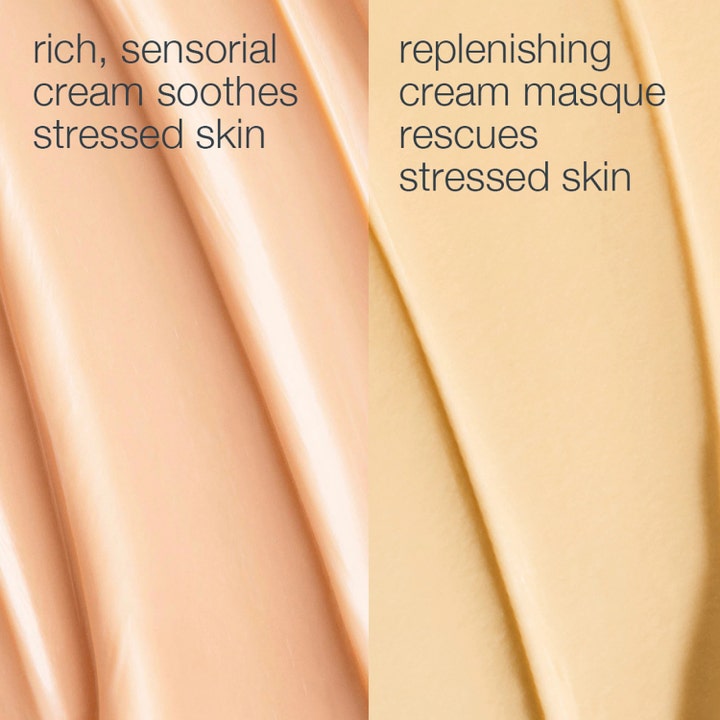 Dermalogica Stressed Skin Recovery System rik beroligende krem og gjenoppbyggende ansiktsmaske med kremet tekstur